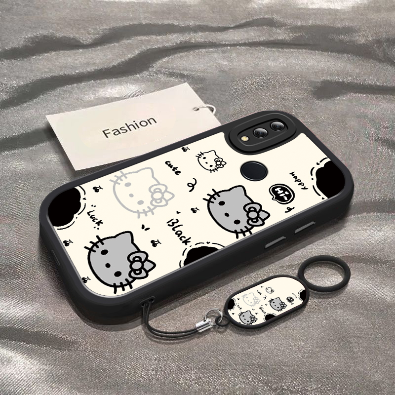 适用于华为Nova3手机壳华为Nova3i新款PAR-AL00全包防摔保护套Nova3e男女款小清新可爱黑白凯蒂猫头专用外壳