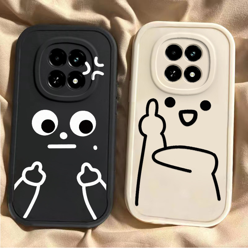 适用真我14Pro+手机壳realme14proplus全包防摔新款REALME保护套情侣男女款简约可爱国际友好手势专用外壳