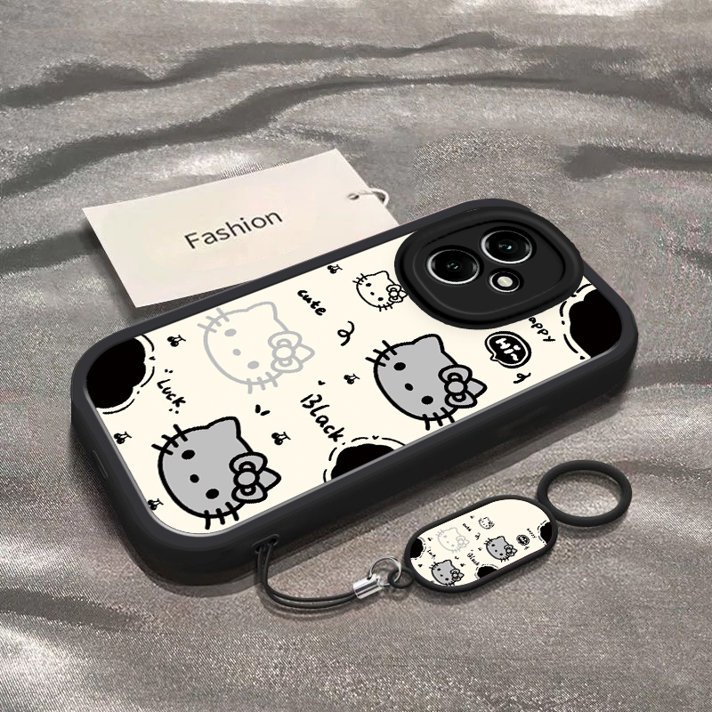 黑白凯蒂猫头适用于华为荣耀400手机壳新款DNN-AN00全包防摔保护套荣耀400Pro可爱男女款卡通ins风专用外壳