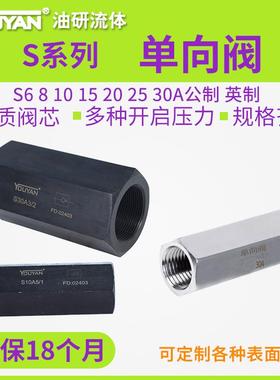 S6A11B管式S8A12液压S10A1.0/2单向阀S15A31 S20A51 S30A2 S25A31