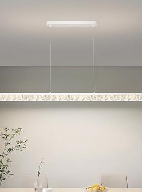 意式极简餐厅吊灯一字长条冰裂纹水晶高级设计饭桌吧岛台灯具293L