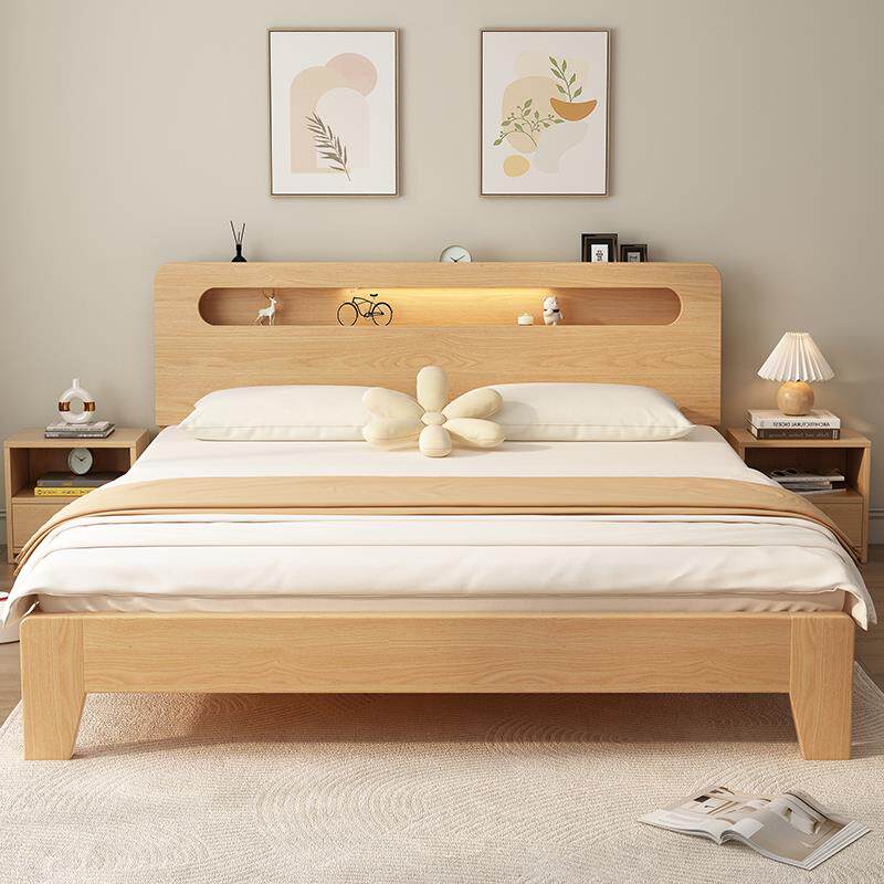 实木床简约.5m家用主卧床米8双人床出租房用经济型人床