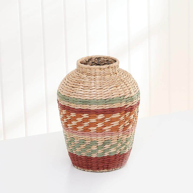 厂家手工草编花瓶家居桌面复古装饰小口花瓶仿真摆件编织插干花篮,家居饰品,装饰摆件,淘宝优惠券,粉丝福利购,淘宝优惠卷