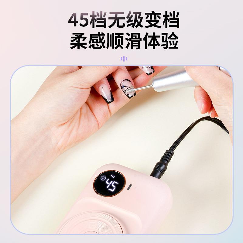 便携式美甲卸甲打磨机 修甲抛光大屏显示磨甲器 去死皮蓄电打磨笔