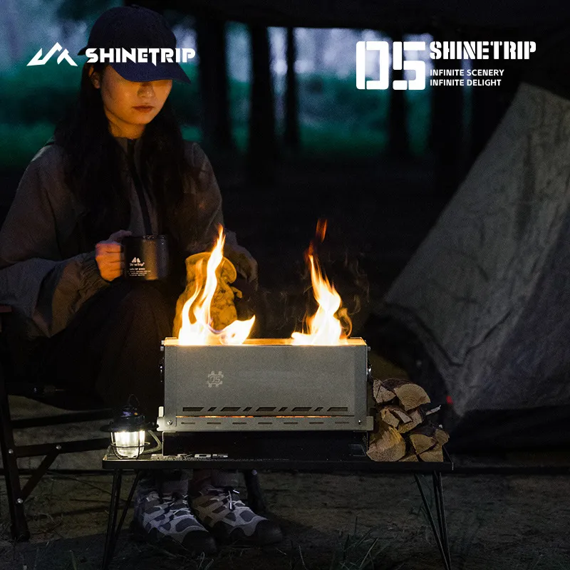 山趣户外05系二次燃烧炉露营烧烤炉IGT半单元拓展不锈钢便携拆卸