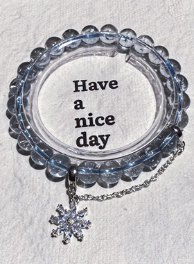 冰种玻璃体冰镇气泡水托帕石手链铜镀银小众学生显白轻奢时尚手串