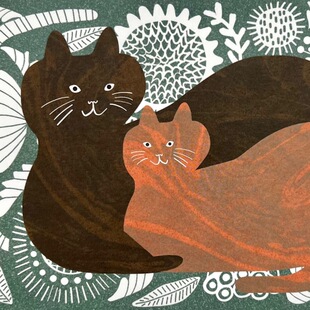 「SHUNA」和猫一起时髦生活 日本原版Orie治愈系猫可爱插画明信片