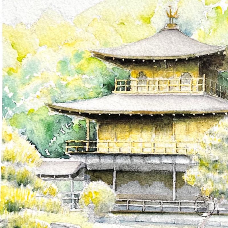 「shuna」从金阁寺散步到镰仓 日本原版谷村勲水彩画明信片现货