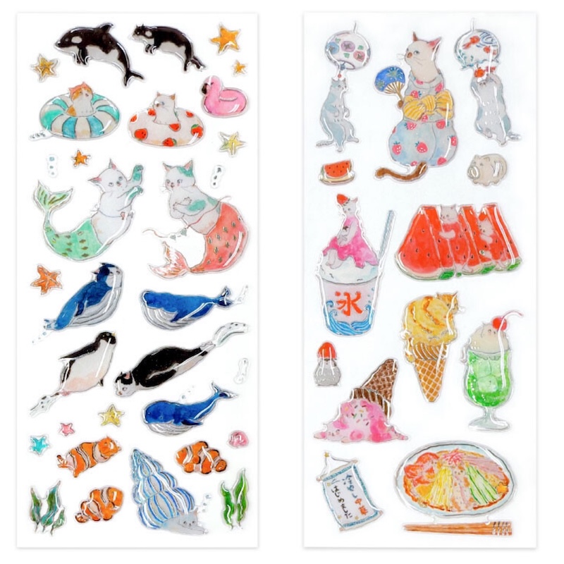 「SHUNA」吃货猫咪的模仿秀 3 日本贴纸插画樱花季