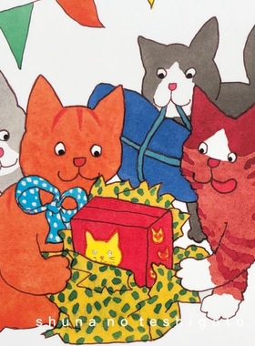 「SHUNA」一只橙色小胖猫 Jet Boeke荷兰原版绘本插画明信片