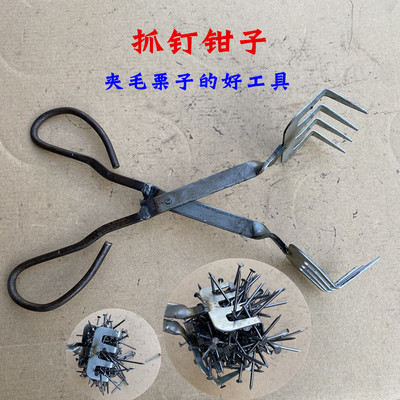 抓钉钳捡毛栗子夹烧烤碳工具