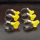 黄色带手柄不锈钢水管喉箍卡箍管卡卡扣子管夹抱箍天然气煤气油管