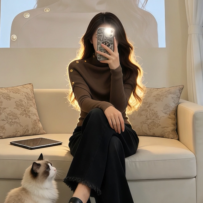 法式复古半高圆领针织上衣女秋冬季时尚斗篷披肩修身显瘦两件套装