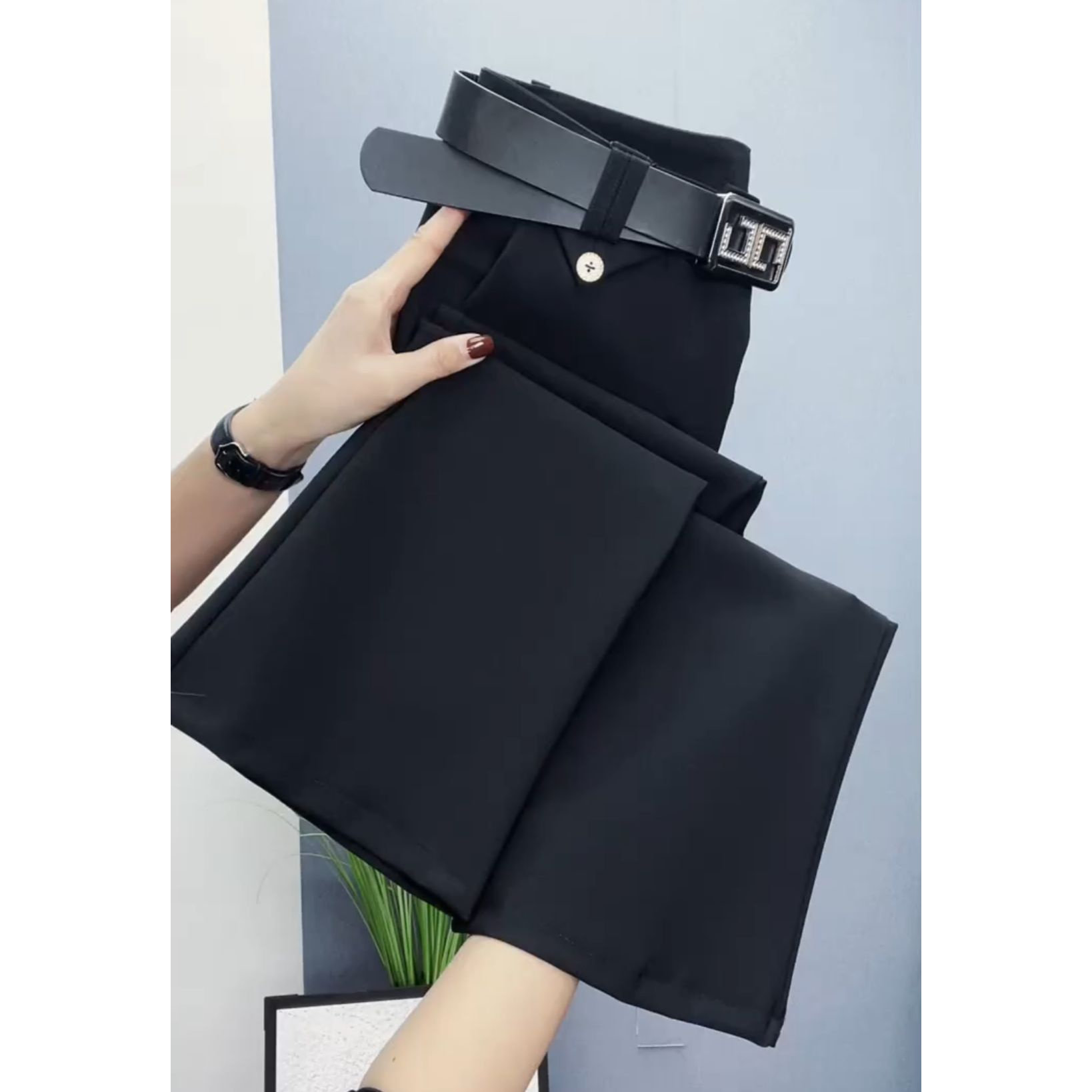 欧洲站2026年春秋新款黑色显瘦九分微喇裤韩版百搭洋气时装女裤潮,女装/女士精品,休闲裤,淘宝优惠券,粉丝福利购,淘宝优惠卷