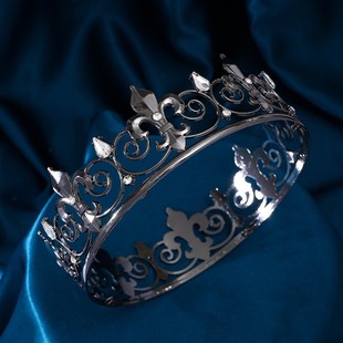 男士国王女王王冠发饰头冠演出头饰男女通用王子公主选美冠军皇冠