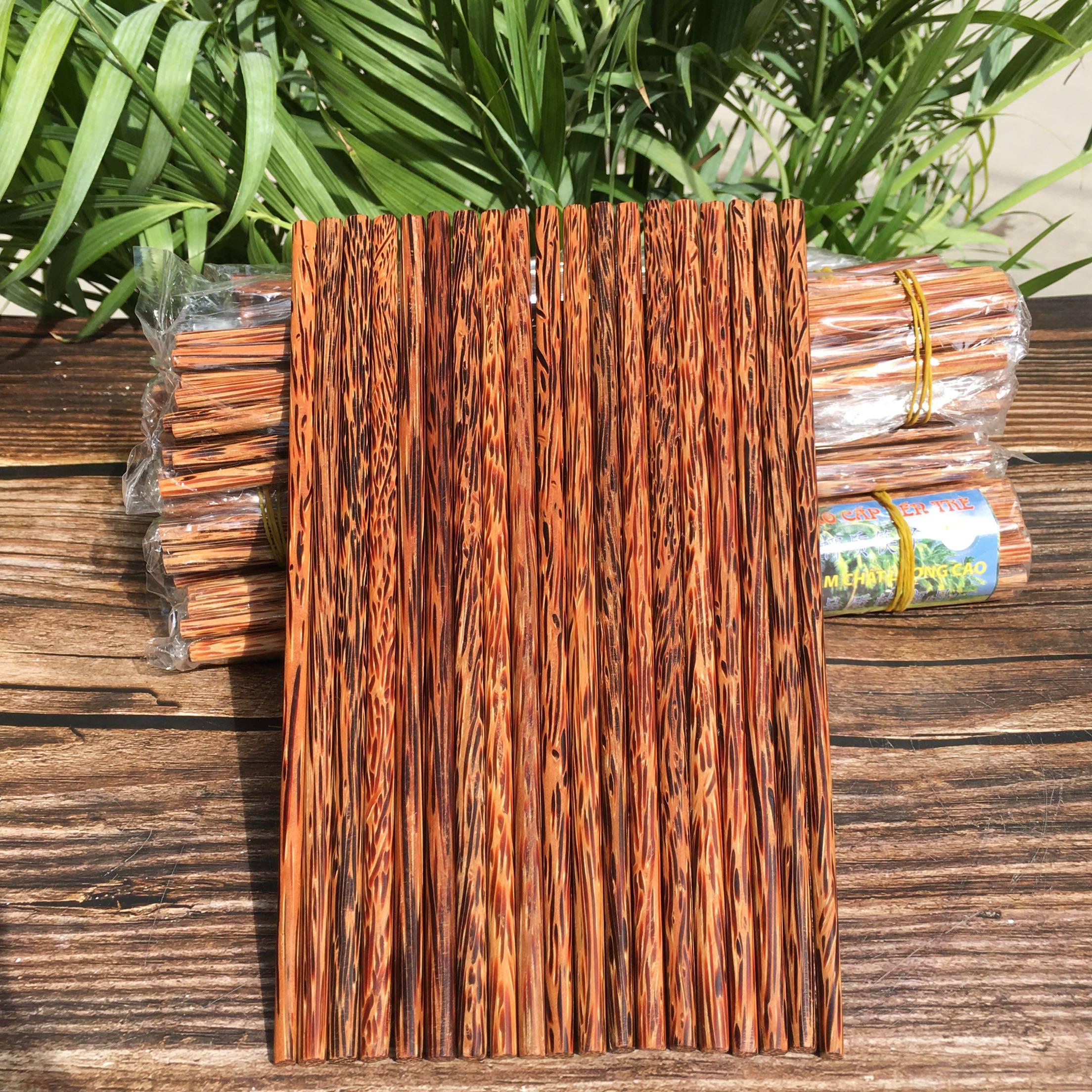 椰子树木筷子实木筷整木质筷子10双装家用筷防滑公筷防霉木制快子