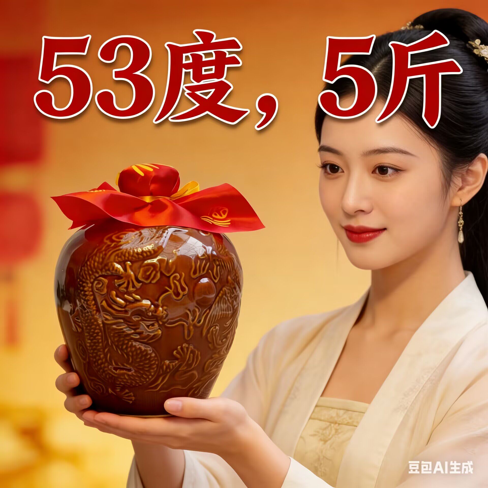 杏花镇原浆酒产地清香型白酒纯粮食酒高粱酒原浆酒5斤53度坛酒