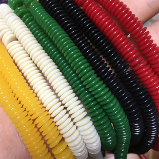 塑料隔片散珠配珠串珠盘珠红色黄色绿色白色黑色珠子