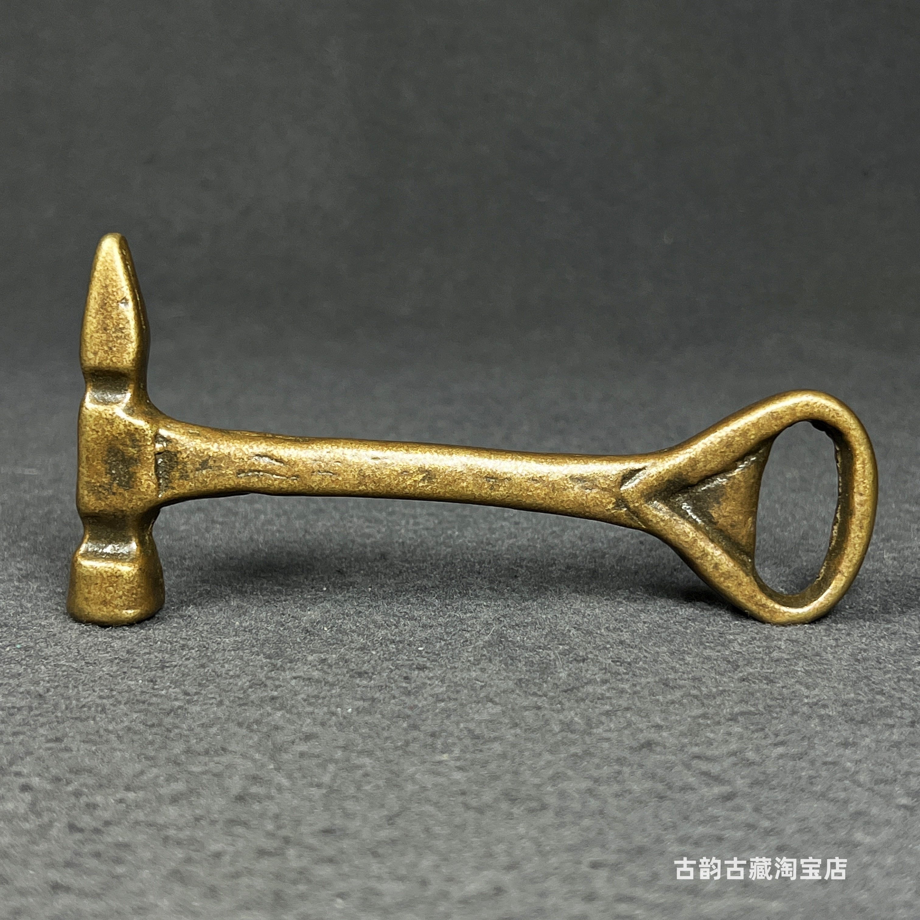 古玩收藏纯铜老式小铜锤小锤子铜锤子做旧实心黄铜小铜锤铜器摆件