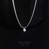 洗澡不掉色 通体S925银赵露思鼻屎钻简约设计感锁骨链项链百搭