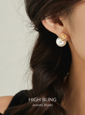 【复古奶泡】秋冬必入中古港风前后款珍珠耳饰无耳洞女蚊香盘耳夹