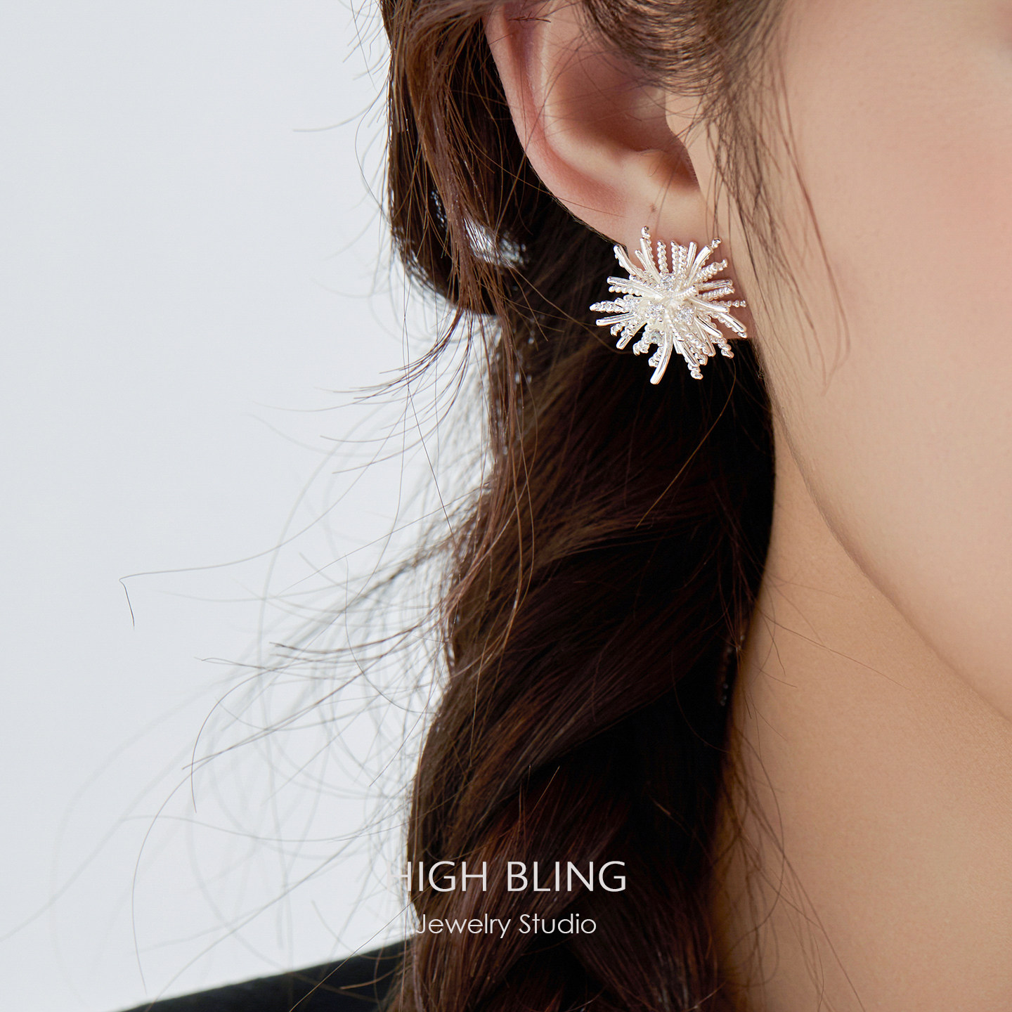 夏夜绚烂烟火星辰耳饰无耳洞女蚊香盘耳夹氛围感百搭日韩烟花小众