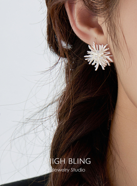 夏夜绚烂的烟火星辰耳饰无耳洞女蚊香盘耳夹氛围感百搭日韩烟花