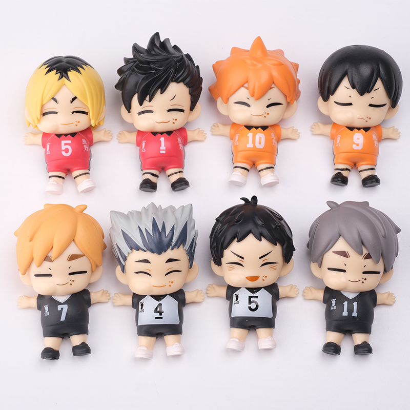 thumbnail for Q Version Volleyball Boy Figurine, Full and Satiated, Hinata Shoyo, Kageyama Tobio, Desktop Ornament, Car Accessory