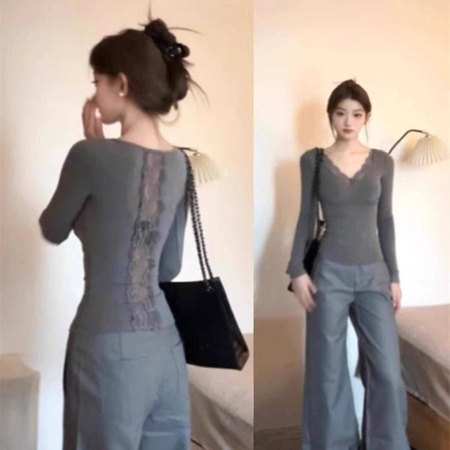 2025新款爆款设计感小众上衣女秋衣修身长袖短款性感t恤体