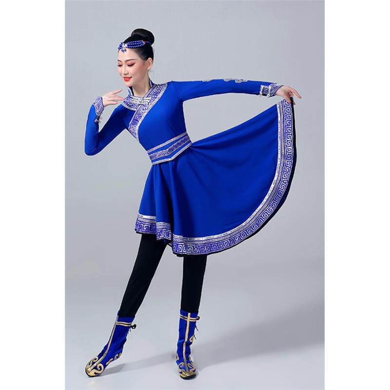 蒙古族舞蹈演出服现代少