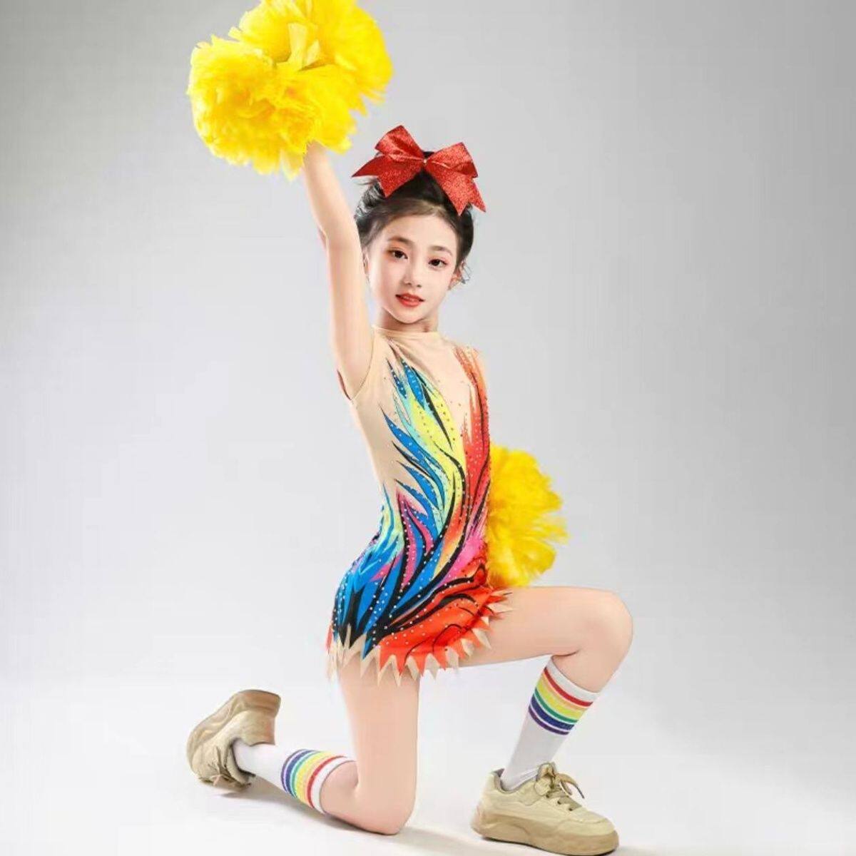 新款演出服儿童比赛艺术体操表演服健美操舞蹈服啦啦队表演服装女