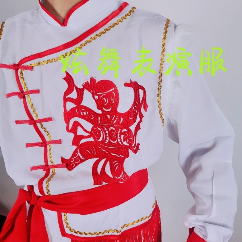 新款麻纱安塞腰鼓服装陕图片