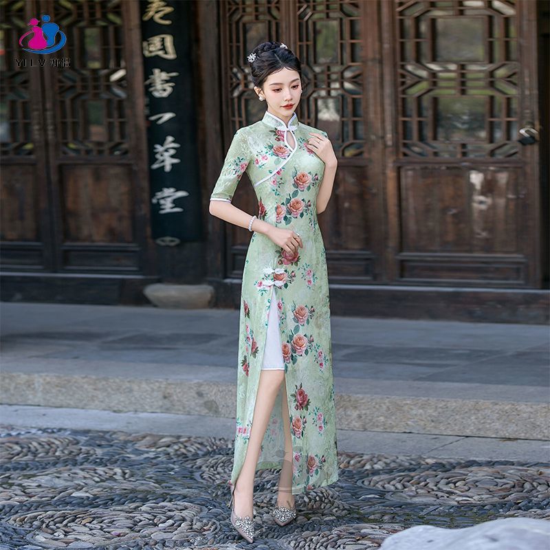 2025夏天旗袍长款新中式