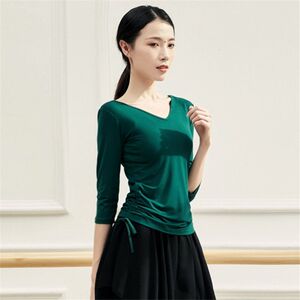 莫代尔v领抽绳形体服现代