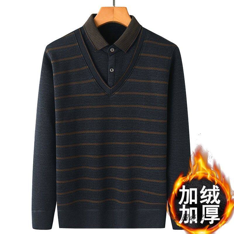 爸爸毛衣加绒加厚男中年