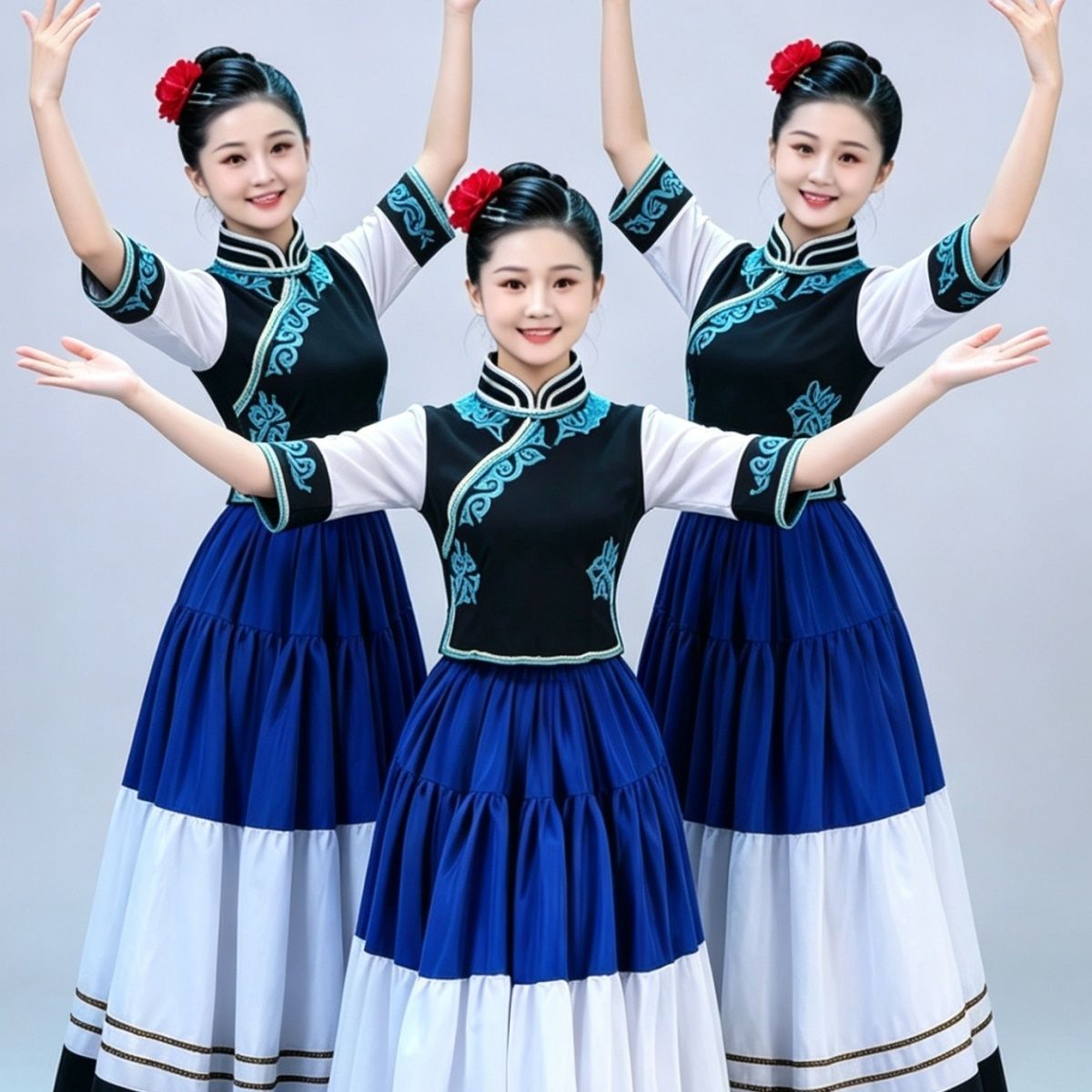彝族七月火把节大摆裙演