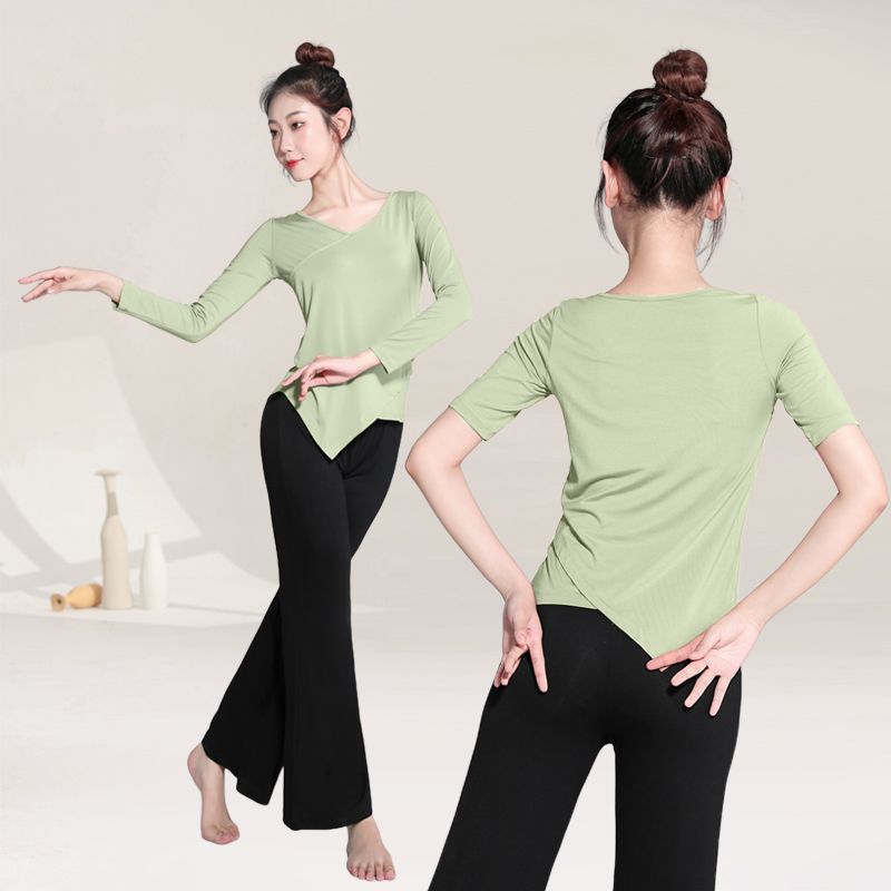 形体服v领新款学生古典舞