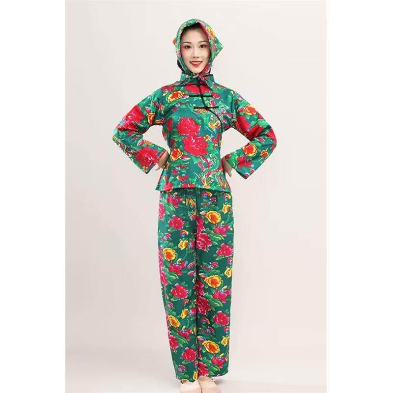 东北大花布衣服女民族风