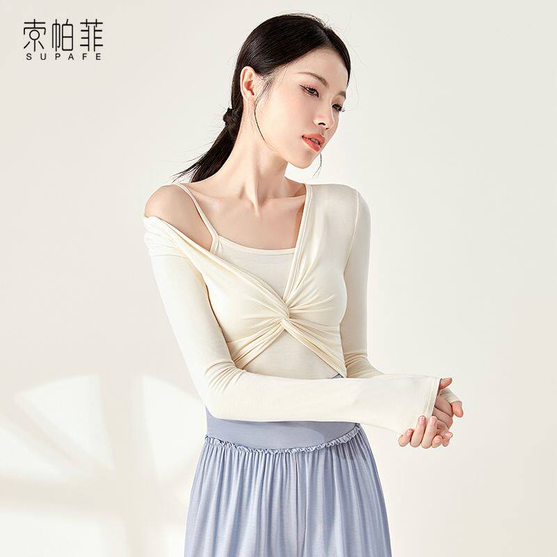 瑜伽服罩衫长袖T恤女现代