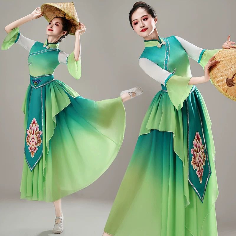 采茶姑娘舞蹈服女子群舞