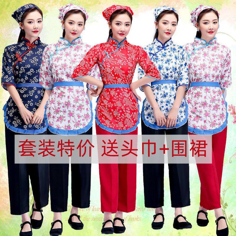 采茶女演出服套装阿庆嫂