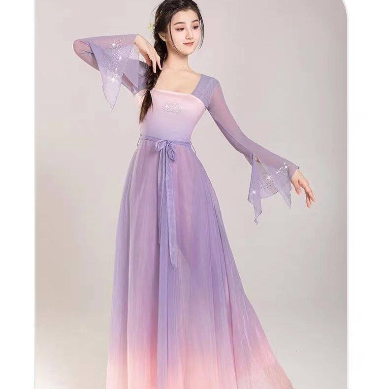 古典舞舞蹈服身韵纱衣中