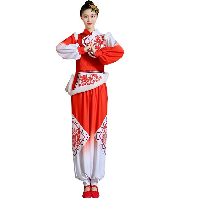 陕北民歌打大鼓服演出服