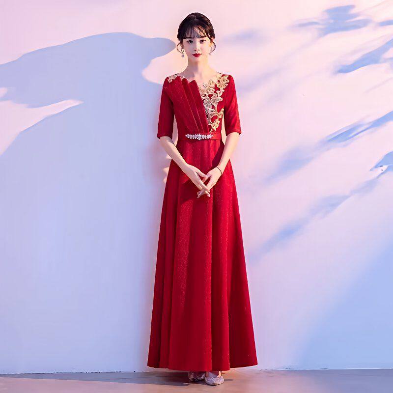 合唱团演出服女长裙主持