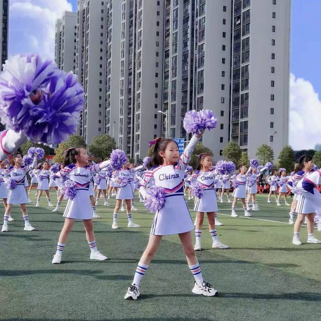 儿童演出服啦啦队表演健美操竞技小学生足球宝贝运动会拉拉队服装