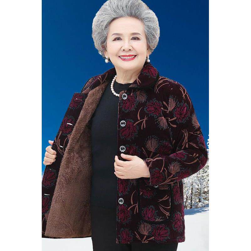 老年人女装棉袄冬季加绒
