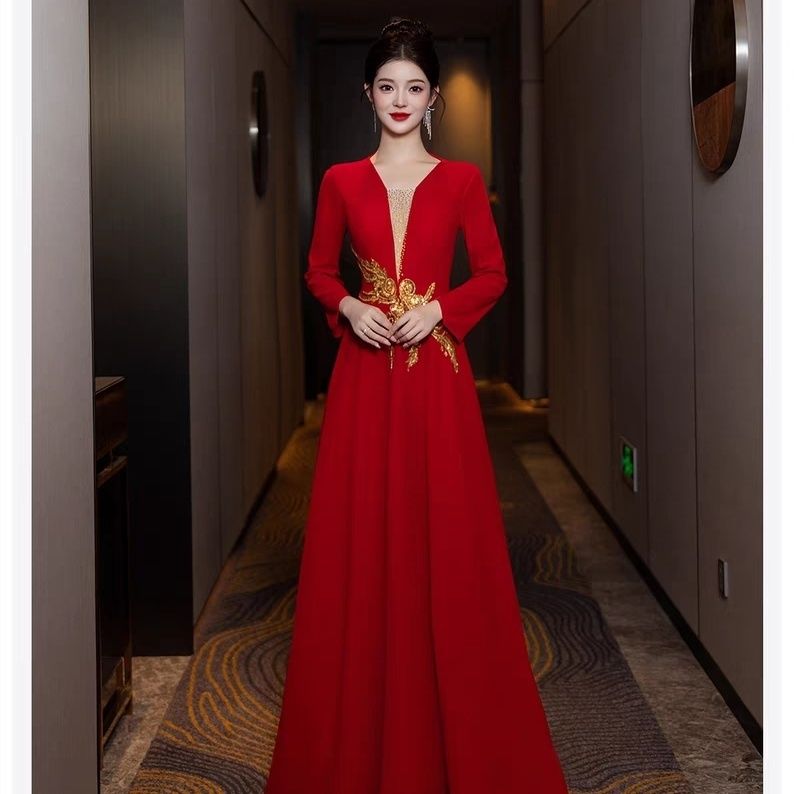 大合唱演出服装女长裙202