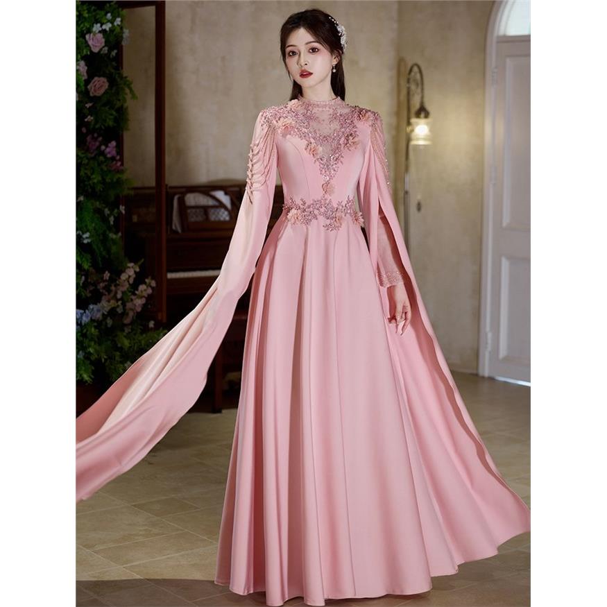 粉色晚礼服女高端轻奢小