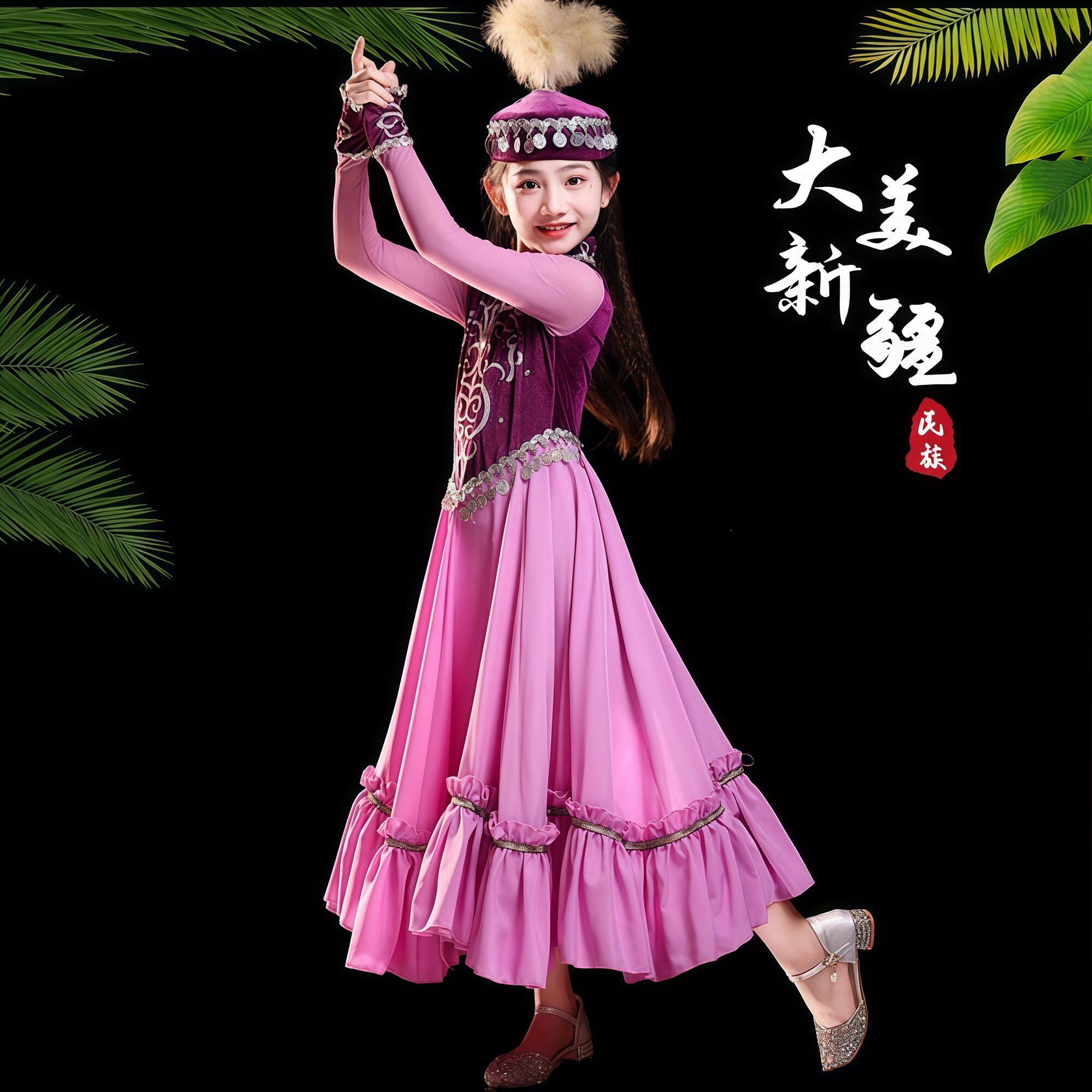 新疆舞蹈演出服女童哈萨