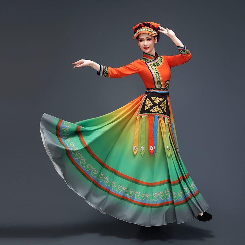 新款彝族舞蹈演出服女套